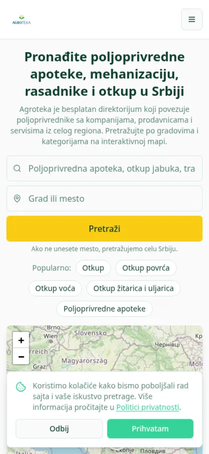 Agroteka mobile interface