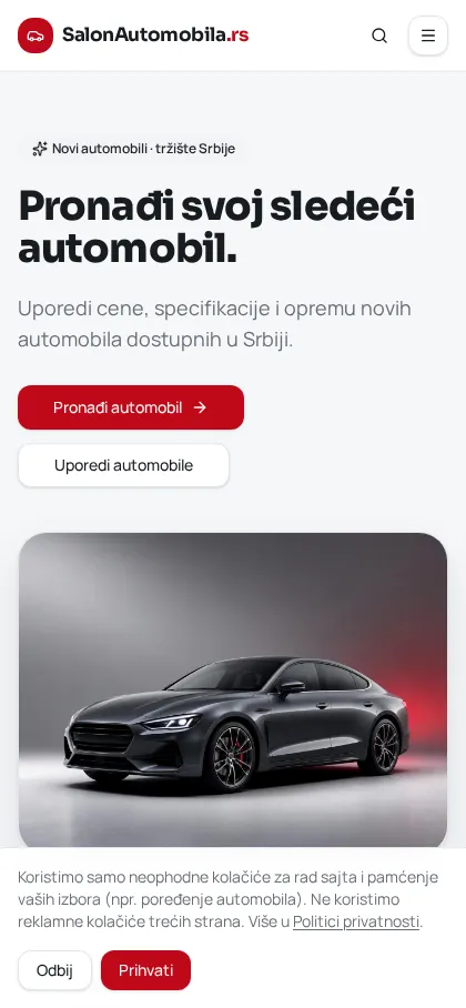 SalonAutomobila.rs on mobile